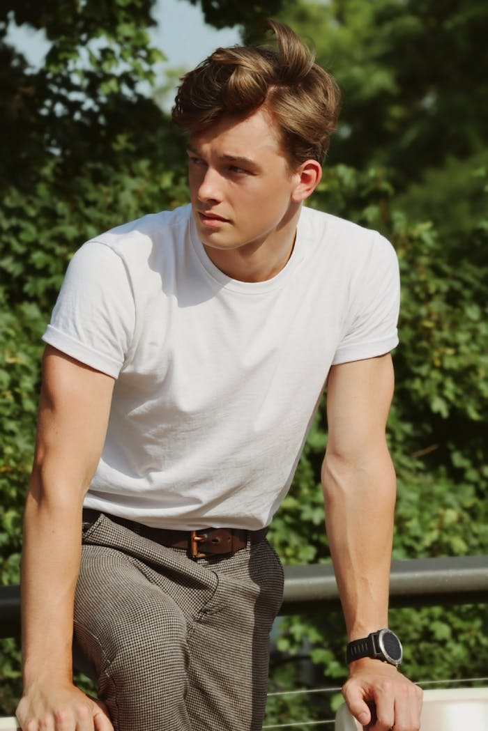 Portrait of a Man Wearing a T-Shirt